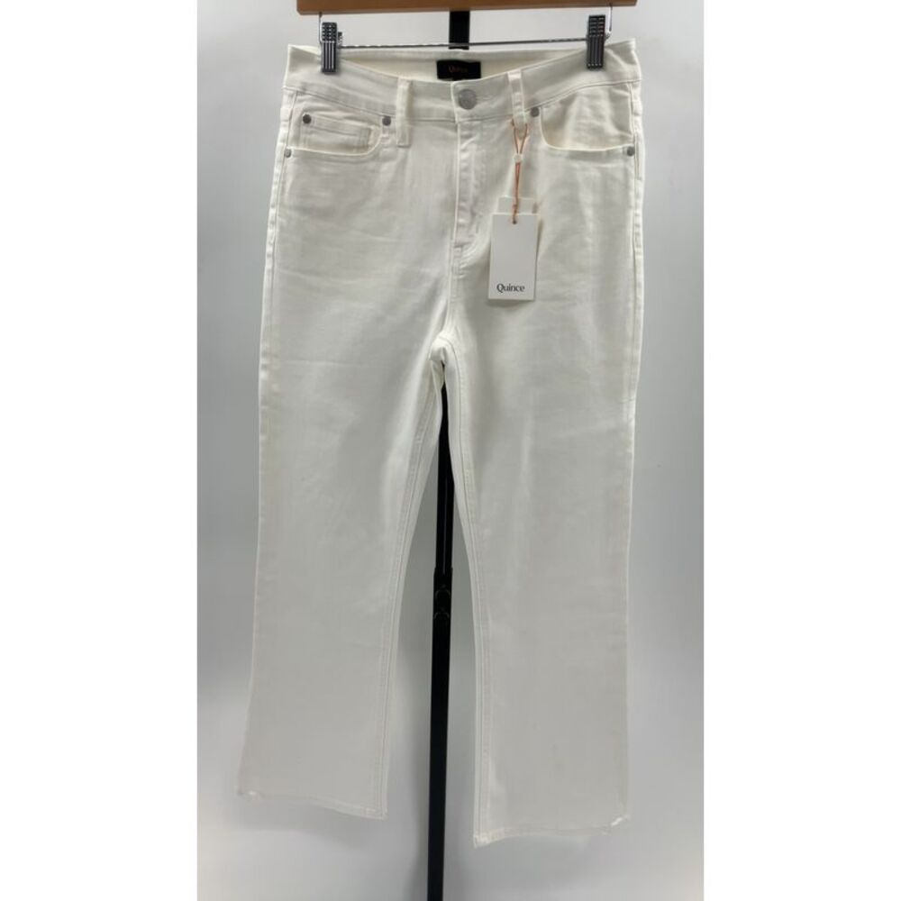 Quince Womens Bella Stretch Kick Flare Jeans - 26" Cloud White 29